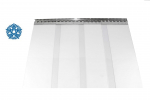 PVC Streifenvorhang extrem kältefest 300x 3 mm komplett vormontiert, Edelstahl